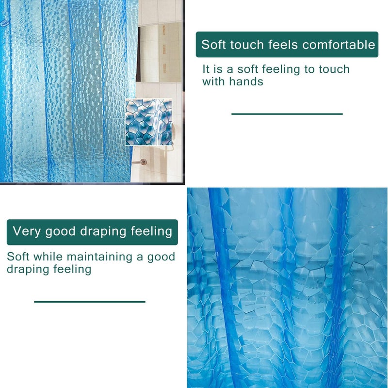 jssablo Shower Curtain Liner, 3 Pack 100% Waterproof Eva Shower Curtains with 3 Duty Heavy Bottom Magnets and 12 Rust Proof Grommets, 72x72 Weighted Shower Liner for Shower Stall, Bathtubs - Image 5